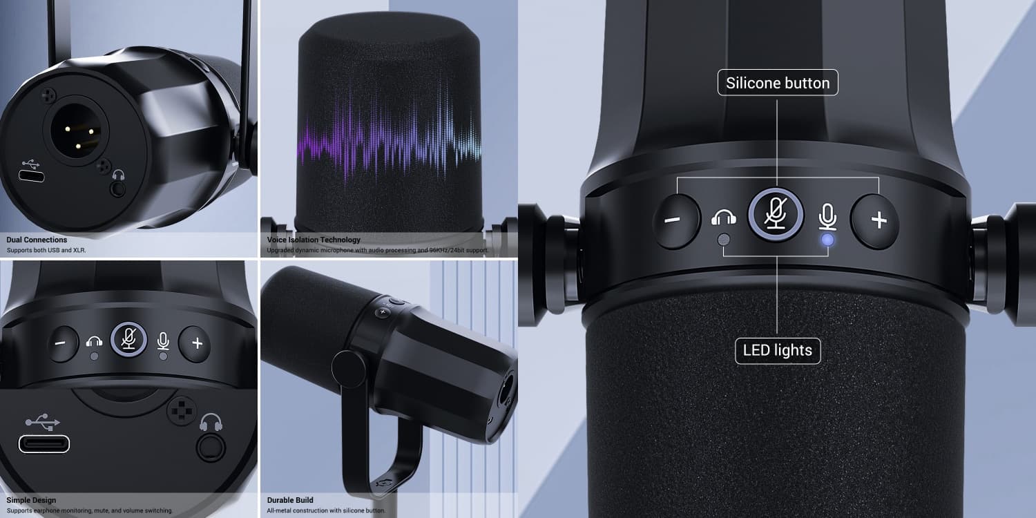 USB-XLR RGB Microphone for Gaming