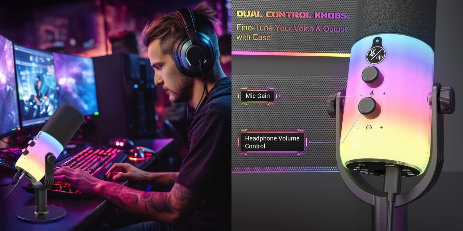 Low-Latency USB-XLR Dynamic Microphone for Recording