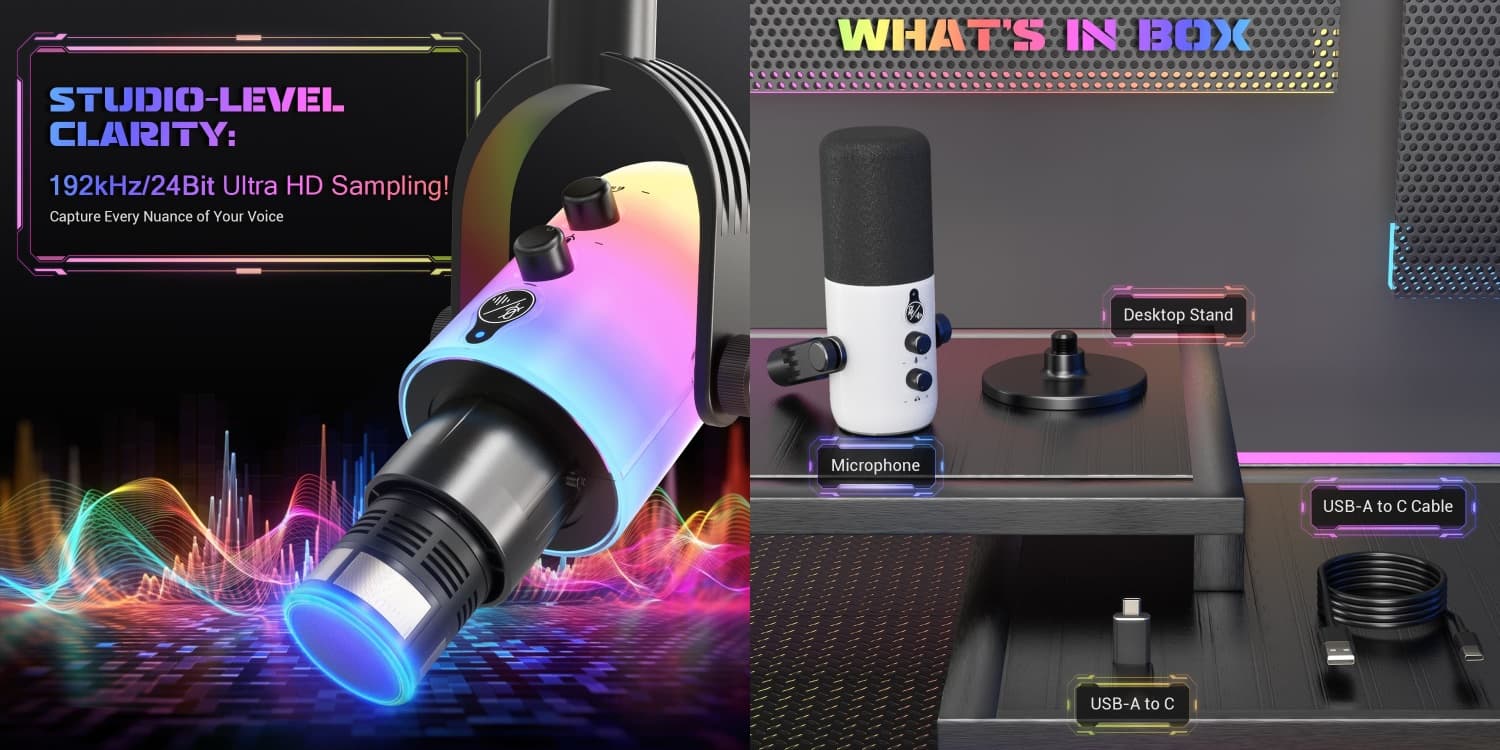 Low-Latency USB-XLR Dynamic Microphone for Recording